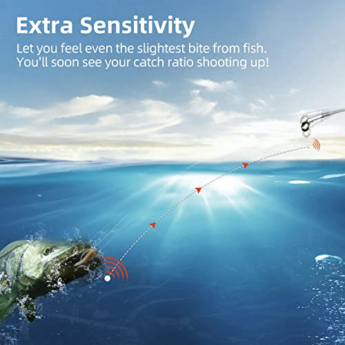 RUNCL Fluorocarbon Fishing Line, PowerFluoro Clear Ice Fishing Leader Line - Virtually Invisible, Faster Sinking, Extra Sensitivity, 300/500/1000yds, 5-32lb Break Strength, Fishing Gifts - size: 14 lb - 500 yds