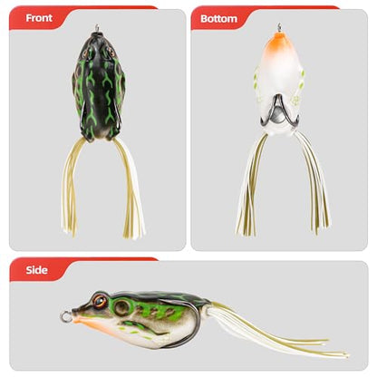 Soft Frog Lures, Topwater Swimbaits for Bass Fishing, Realistic PVC Design, Weedless Hooks, Perfect for Freshwater & Saltwater, Effective Fishing Lures for Pike & Snakehead - style: 5pcs-style B