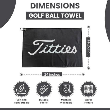 K9King Funny Microfiber Towel - Premium Golf Towel with Clip Holder - Ideal Golf Accessories for Men and Women - Black/White - color: Black/White