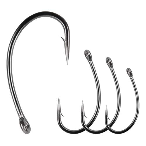 Carp Fishing Hooks- 120pcs Barb Curved Shank Carp Hooks Circle Fish Hooks Freshwater Saltwater for Hair Rigs Carp Fishing Tackle - size: 4# 120pcs