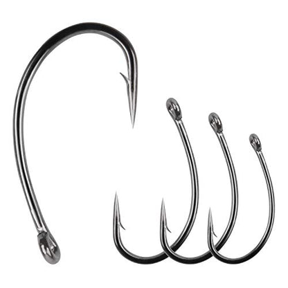 Carp Fishing Hooks- 120pcs Barb Curved Shank Carp Hooks Circle Fish Hooks Freshwater Saltwater for Hair Rigs Carp Fishing Tackle - size: 4# 120pcs