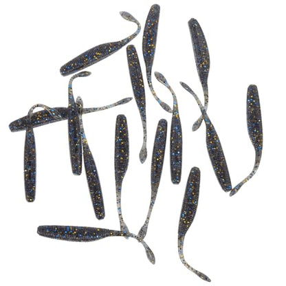 VILLCASE Soft Fishing Lures 15pcs High-Density -Free 7.5cm Reusable Fake Fishing Baits Soft Tail Swim Worms for Bass Freshwater Anglers