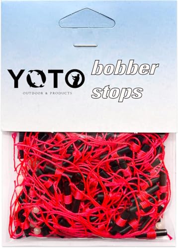 YOTO Bobber Stops for Fishing,Float Bobber Stops String Knots&Fishing Glow Beads - color: Red-50pcs