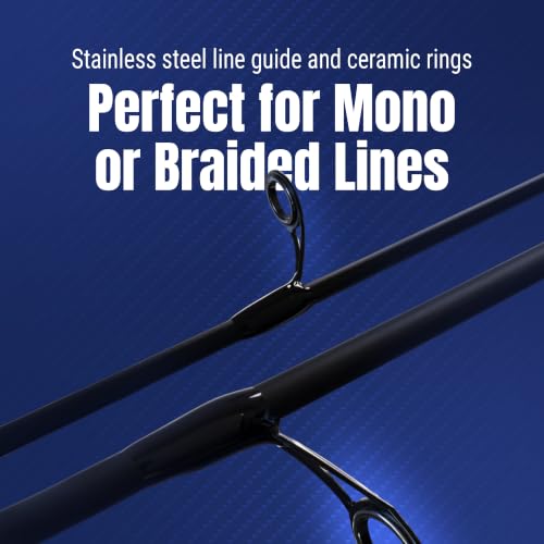 Reaction Tackle 2-Piece IM6 Carbon Fishing Rod and Reel Combo for Bass, Panfish, Trout, and Freshwater Fishing