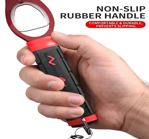 Fish Lip Gripper with Scale, Fish Control Tool Fish Grabber, Stainless Steel Fishing Pliers with Non-Slip Handle, Portable Fish Holder Tool for Saltwater Freshwater Fishing - color: Red