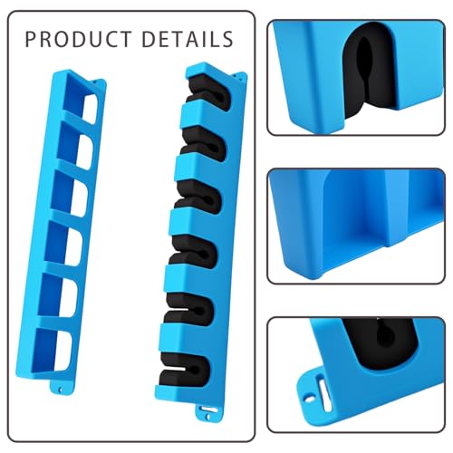 Heran Vertical Fishing Pole Holders for Garage, Wall-Mounted Fishing Rod Rack, Stores Up to 6 Rods, Space-Saving EVA & ABS Base, Ideal for Garages, Boats, and Sheds, Fits Most Rod Diameters