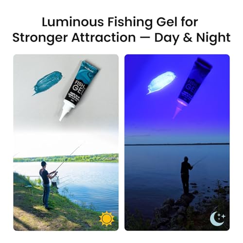 KANAMA Fishing Gel - Attractant Gel Fish Attractant UV-Enhanced Visibility, 30 ml Tube, Sight and Scent Activate The Bite, Freshwater & Saltwater