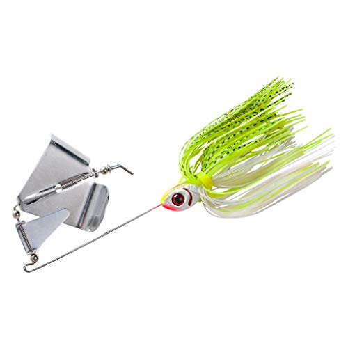 Booyah Buzz Buzzbait Bass Fishing Lure - color: White/Chartreuse Shad, size: 1/4 oz