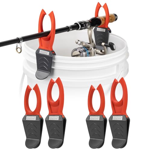 Fishing Bucket Rod Holder for 5 Gallon, Ice Fishing Rod Holder Soft Pole Pack Protect for Universal Rods Bucket Fishing Gear & Accessorie - color: Rod Holder 2 Packs