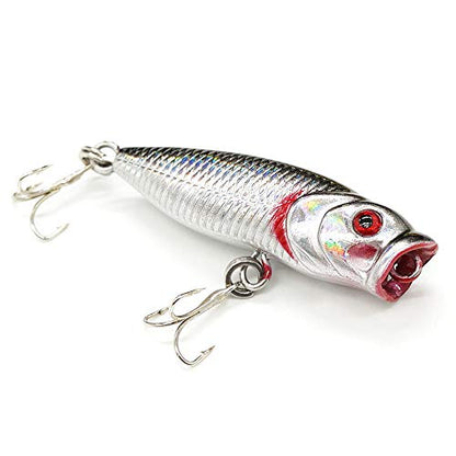 Seasky Fishing Plug Lures Micro Popper Topwater Trout Attack in Freshwater - color: Whitefish