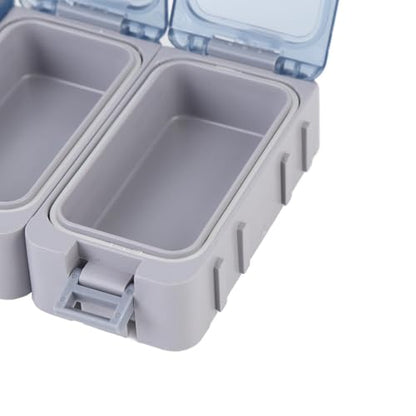 Alomejor Small Tackle Box, Luminous Fishing Tackle Organizer with Transparent Window and Safety Locks for Kayak Bank Fishing (PP Material) - color: Gray