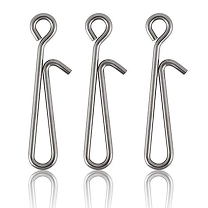 Dr.Fish 50 Pack Fishing Clips Quick Change Speed Clips Crankbait Snaps Stainless Steel Line Lure Hook Connector Freshwater - size: #1-22LB-0.55"