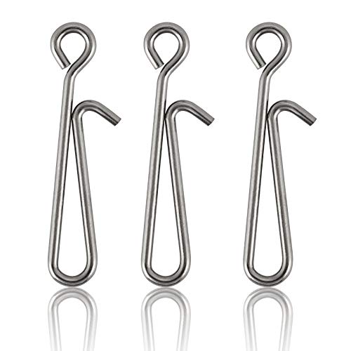Dr.Fish 50 Pack Fishing Clips Quick Change Speed Clips Crankbait Snaps Stainless Steel Line Lure Hook Connector Freshwater - size: #5-62LB-1.1"