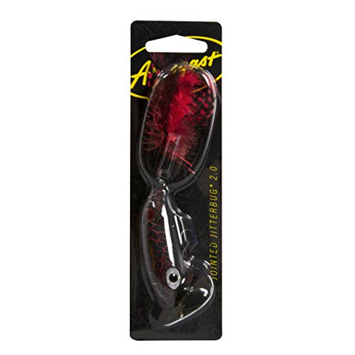 Arbogast Jointed Jitterbug 2.0 Topwater Bass Fishing Lure, 2 1/2 Inch, 3/8 Ounce - color: Black Death
