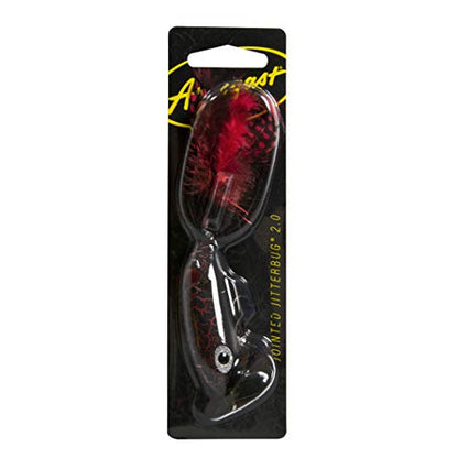 Arbogast Jointed Jitterbug 2.0 Topwater Bass Fishing Lure, 2 1/2 Inch, 3/8 Ounce - color: Black Death