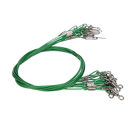RiToEasysports Fishing Wire Line Leash, Anti Bite Steel Fishing Leader with Rolling, for Sea Boat Deep Sea - color: Green