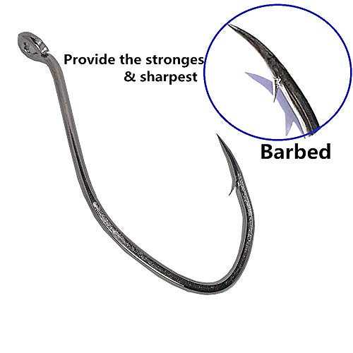 Catfishing Hooks Big River Bait Hook 25/50/100pcs, Fishing Hooks for Saltwater Freshwater,Catfish Striper Flathead Carp Bass 1# 1/0 2/0 3/0 4/0 6/0 8/0 10/0 - size: 50PCS 1#