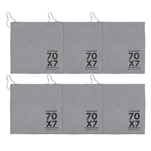 Living Grace Microfiber Towel Set - 12" Square Towels for Fishing Gym Golf Football, 6-Count, 70 x 7 Forgive - color: 70 X 7 Forgive