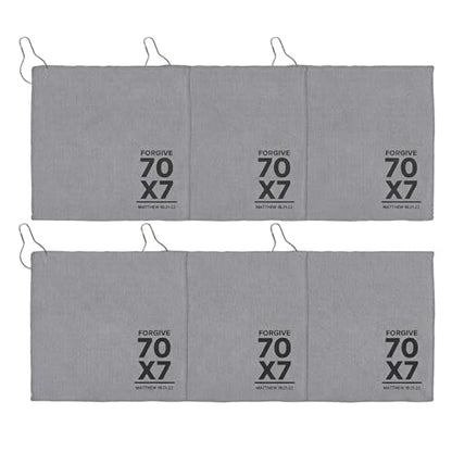 Living Grace Microfiber Towel Set - 12" Square Towels for Fishing Gym Golf Football, 6-Count, 70 x 7 Forgive - color: 70 X 7 Forgive