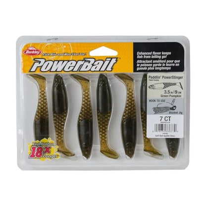 Berkley PowerBait Paddlin' PowerStinger Fishing Soft Bait - color: Green Pumpkin, size: 3 1/2"