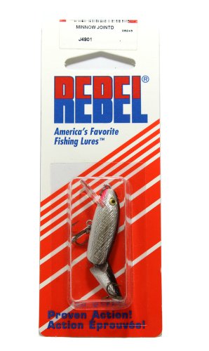 Rebel Lures Jointed Minnow Crankbait Fishing Lure - color: Silver/Black, size: 1 7/8 in (3/32 oz)