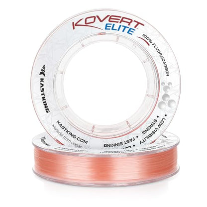 KastKing Kovert 100% Fluorocarbon Fishing Line - Clear Fishing Leader, High Sensitivity, Strong Knot Strength, Shock & Abrasion Resistant, Extreme Clarity, Ultra-Low Visibility, Fast Sinking - color: Kovert Elite (Soft & Smooth), size: 4LB-25Yds (Pink)