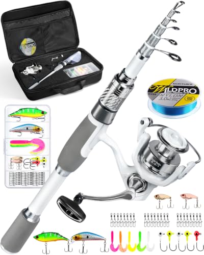Ghosthorn Fishing Rod and Reel Combo Carbon Fiber Telescopic Fishing Pole Carrier Bag Portable Kit Saltwater Freshwater - size: 1.8m 6ft, style: Fishing Rod&reel Combo With Bag