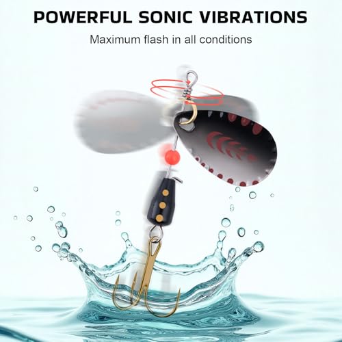 Goture Trout Lures Fishing Spinners, Hard Metal Spinner Baits for Freshwater and Saltwater, Spinner Lures Spoon Blade Fishing Lures Kit for Bass Trout Salmon Pike Walleye Crappie, Gifts for Men - color: B1:4pcs Trout Lures