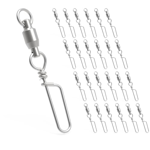 Ant Mag Fishing Snap Swivels 360° Ball Bearing Corrosion Resistant Stainless Steel Saltwater Freshwater Tackle - size: 30lbs-1.2"