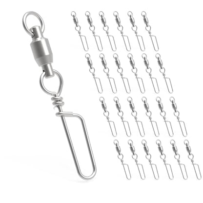 Ant Mag Fishing Snap Swivels 360° Ball Bearing Corrosion Resistant Stainless Steel Saltwater Freshwater Tackle - size: 30lbs-1.2"
