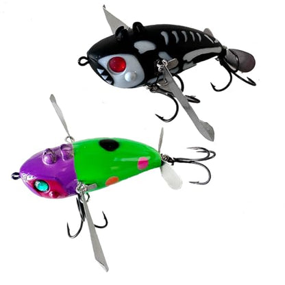 FONMANG Top Water Fishing Lures, 3-Pcs Topwater Lures for Bass Walleye Pike, 2025 New Wasp Crawl Bait for Freshwater and Saltwater - color: E-Rainbow Plated Cicada