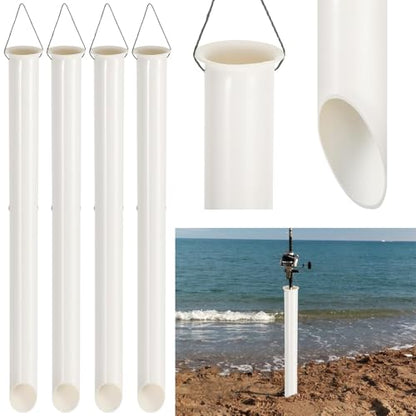 4 Pack 22in Sand Spike PVC Tubular Sand Spike Fishing Rod Holder for Surf Fishing for Beaches, Rivers and Sandy Beaches