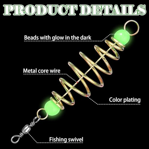 Wonderjune 50/30 Pcs Carp Rig Luminous Carp Fishing Equipment Bait Holder Metal Fishing Feeder Basket Multisize Olive Shape Summer for Freshwater Lures Basket Mullet Accessories - size: 3.11"