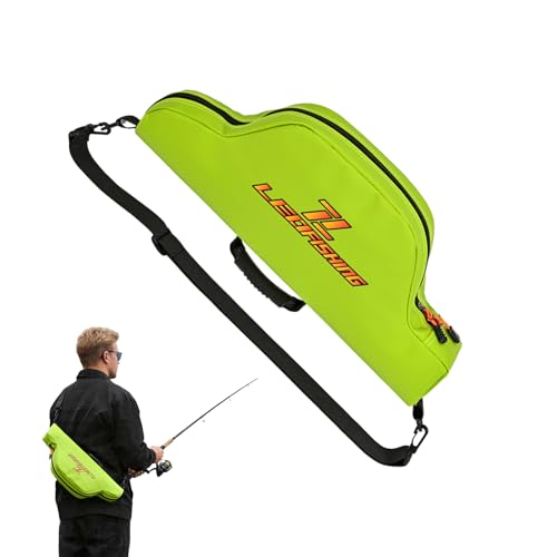 LEOFISHING Portable Folding Water-Resistant Fishing Pole Bag 45cm/17.7in 120cm/47.2in Shock-Resistant Fishing Pole Carrier Case Store up to 2-3 Fishing Rod with Reel and Gears - size: 45CM/17.7"