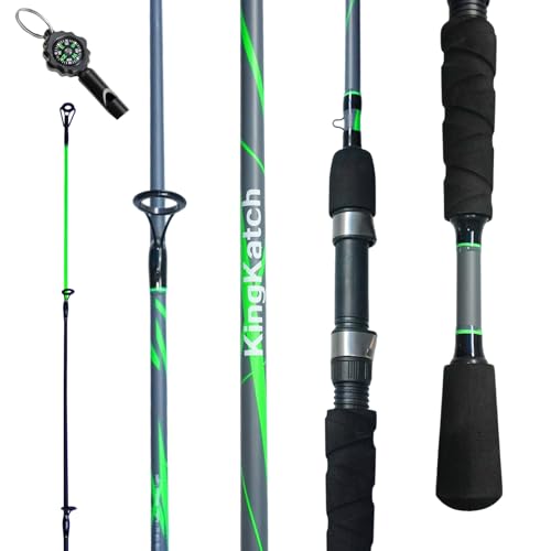 Spinning & Casting Fishing Rod, Durable Carbon & Glass Composite Blank, ML Power, Ceramic Guides, Fluorescent Strike Tip, Split Handle, Gift-Ready, Freshwater/Saltwater - size: LTWZB198-6'6"
