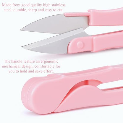 Mudder 24 Pcs U Shape Sewing Scissors with Protective Safety Cover Mini Snippers Shears Small Trimming Nipper Clipper for Various Materials Fishing Line DIY Sewing Tailoring Dressmaking Crafting - style: Lovely