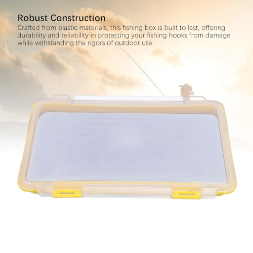 Fishing Jig Box, Plastic Slim Foam Insert Fishing Hook Storage Organizer Box Yellow Fishing Tackle Box for Lure Boxes Terminal Tackle Storage