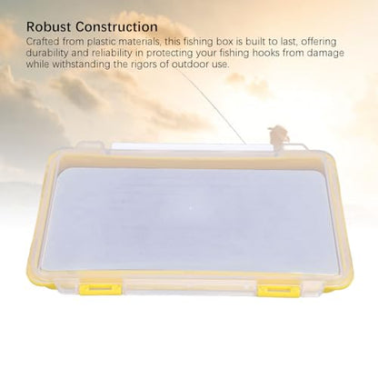 Fishing Jig Box, Plastic Slim Foam Insert Fishing Hook Storage Organizer Box Yellow Fishing Tackle Box for Lure Boxes Terminal Tackle Storage