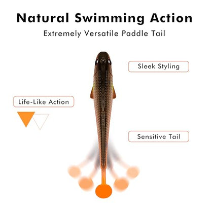 TRUSCEND Shadtale Easy Catch Soft Fishing Lures with BKK Hooks - Trembly Sinking and Vibrating Swim for More Bites, Pre-Rigged Swimbaits for Bass, Trout, Crappie, Walleye, Freshwater Saltwater Fishing - color: 2.5",1/6oz