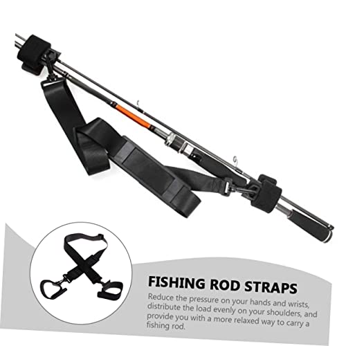 Kisangel 1set Fishing Rod Sling Strap Comfortable Fishing Rod Carrier Lightweight and Shoulder Band for All Heights