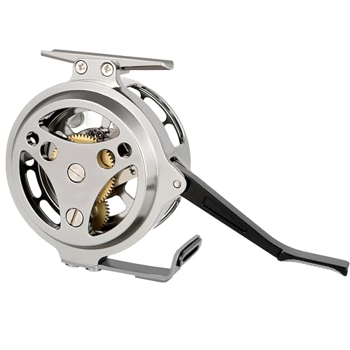 Semi-Automatic Fly Fishing Reel, Quick Line Retrieval, Adjustable Drag, Quick Spool Removal, for Freshwater Lake Stream Pond Fishing, CNC Machined Aluminum