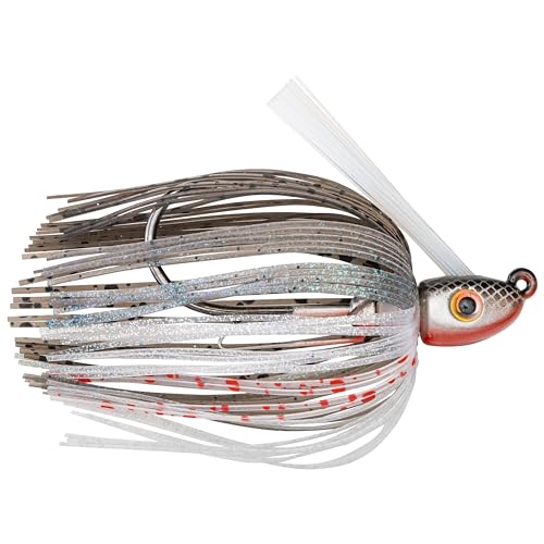Strike King Hack Attack Heavy Cover Swim Jig Fishing Lure, Exclusive Gamakatsu Extra-Strong Siwash Hook - color: Smokey Shad, size: 3/8 oz