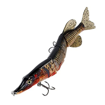 Large Multi Jointed Fishing Lures Bait,Big Giant Fishing Bass Lures,Crankbaits Swimbaits with Treble Hook - color: B1-10.24",3.8oz