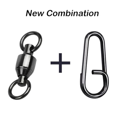 Stainless Steel High Strength Fishing Swivels for Saltwater and Freshwater - size: Size 1+S (41lb) 25 PCS