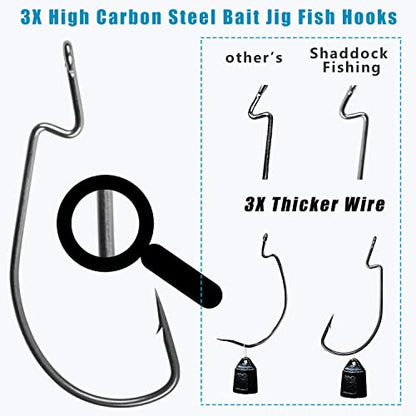 Offset Bass Fishing Hooks, 100pcs Wide Gap Worm Hooks 3X High Carbon Steel Bait Jig Fish Hooks for Bass Trout Saltwater Freshwater - size: 100pcs-3/0