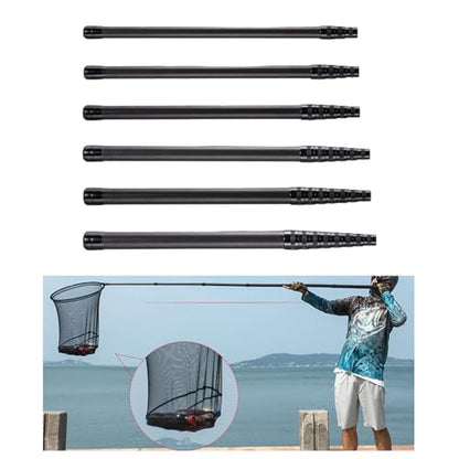 Portable Fishing Handle Poles Long Net Telescoping Handle Carbon Fibers Landing Net Rod Enduring Fishing Accessories - size: 2.4m