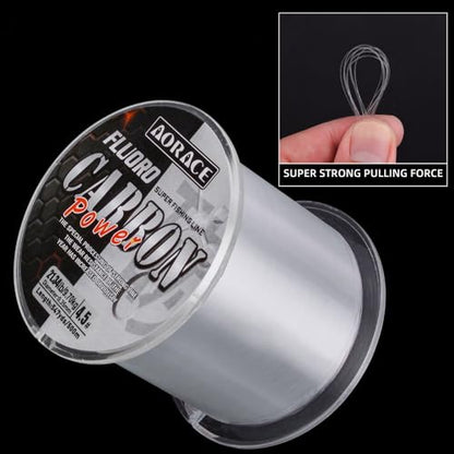 500m/547yd Transparent Fluorocarbon Fishing Line: Invisible and Strong for Saltwater and Freshwater Fishing.