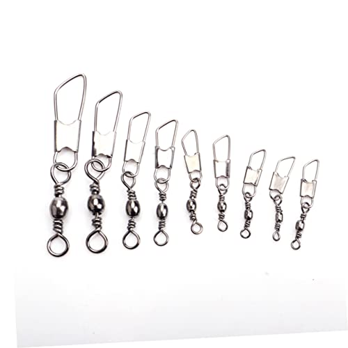 30pcs Rolling Resistance Swivel Fishing Hook Line Connector Fishing Rolling swivels Fishing Swivel Connector connectix Fishing Rolling Connector Stainless Steel to Rotate Ring - size: 16#