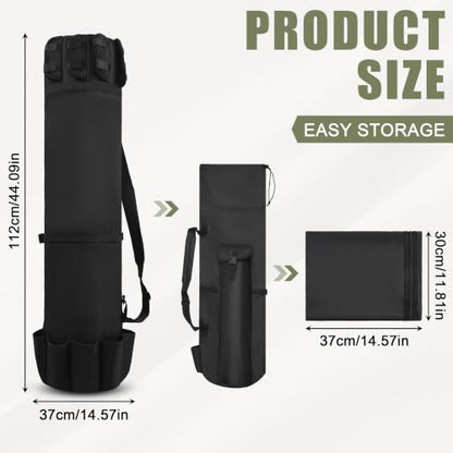 AGOOL Fishing Pole Bag with Rod Holder Fishing Rod Bag, 5 Rod & Reel Organizer Bag Waterproof Large Capacity Fishing Tackle Storage Bag Travel Carry Case Fishing Gifts for Men - color: Black