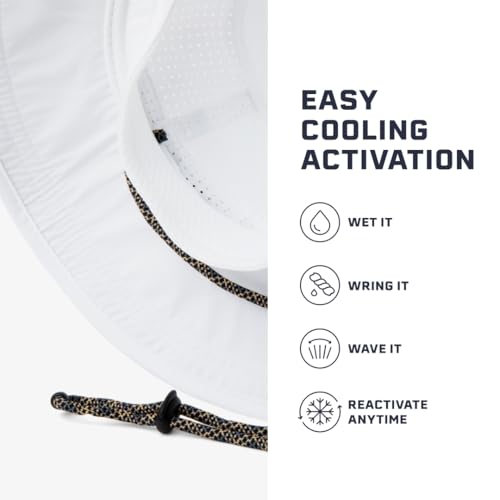 MISSION Cooling UPF Boonie Hat - Unisex Sun Hat for Hiking, Beach & Fishing - Sweat & Water Activated Technology - color: White